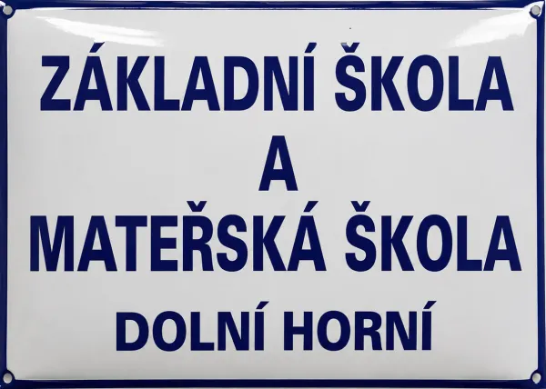 Smaltovaná cedule pro školu se školkou A2-skola 5